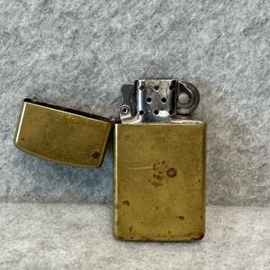 Vintage Zippo Brass Lighter 1970s 1980s Bradford PA Windproof Patinated Gold